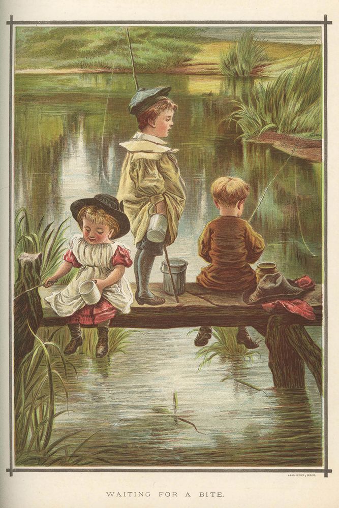 1884 vol. 40 - Children fishing art print by London Almanack for $57.95 CAD