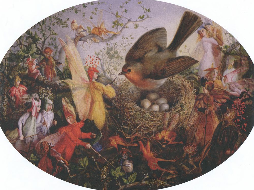 Cock Robin Defending his Nest art print by John Anster Fitzgerald for $57.95 CAD