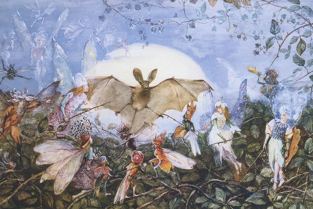 Fairies Attacking a Bat art print by John Anster Fitzgerald for $57.95 CAD
