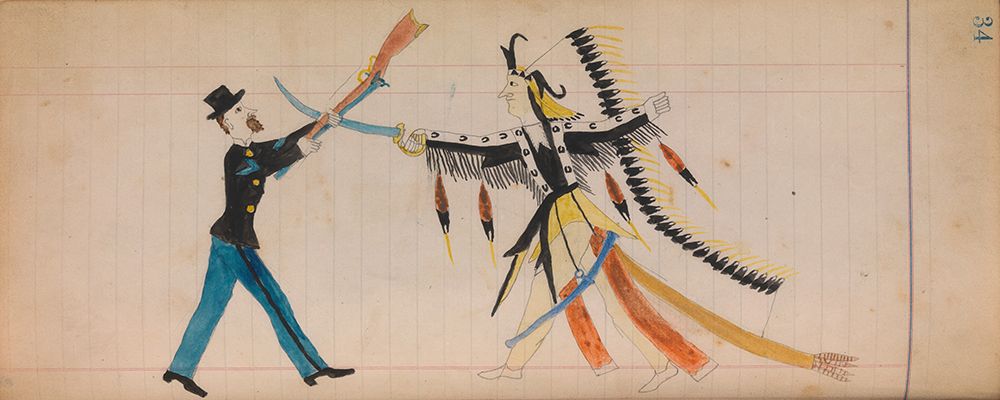 Southern and Northern Cheyenne Ledger 34 art print by The Maffet Ledger for $57.95 CAD