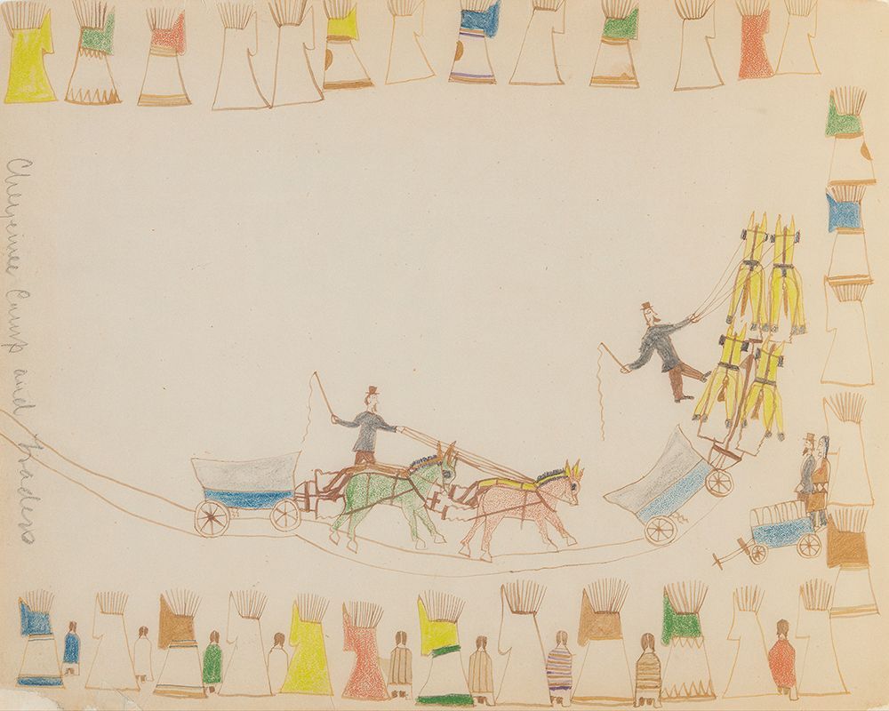Cheyennes Camp 1875 art print by Bears Heart for $57.95 CAD