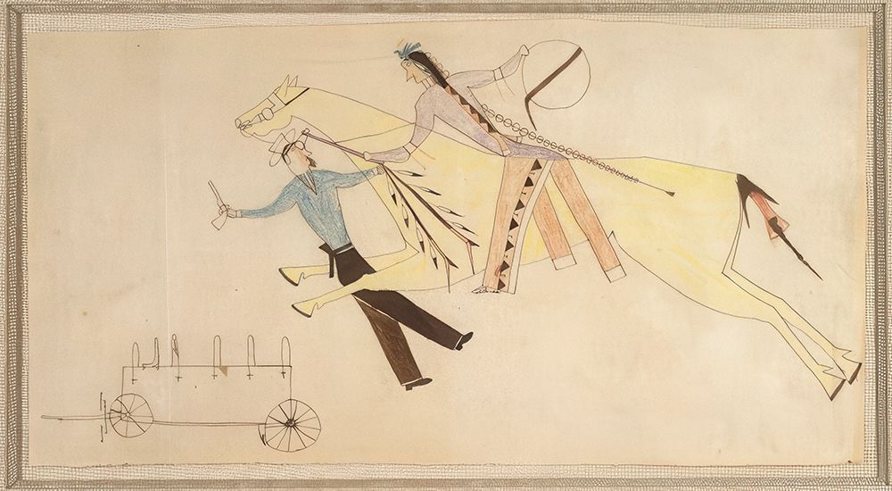 Native American Ledger Book Drawing No 1 art print by Ledger Book Art for $57.95 CAD