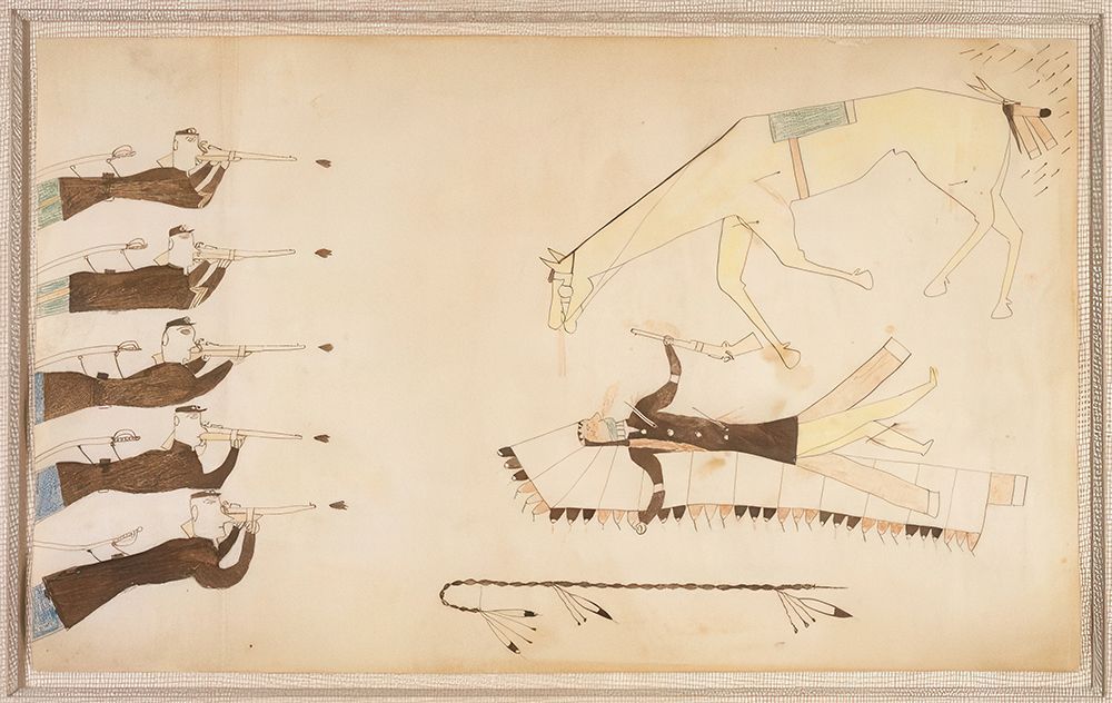 Native American Ledger Book Drawing No 3 art print by Ledger Book Art for $57.95 CAD