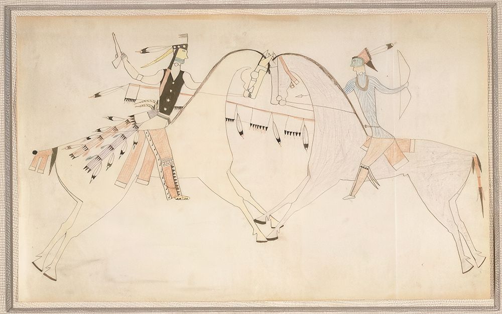 Native American Ledger Book Drawing No 4 art print by Ledger Book Art for $57.95 CAD