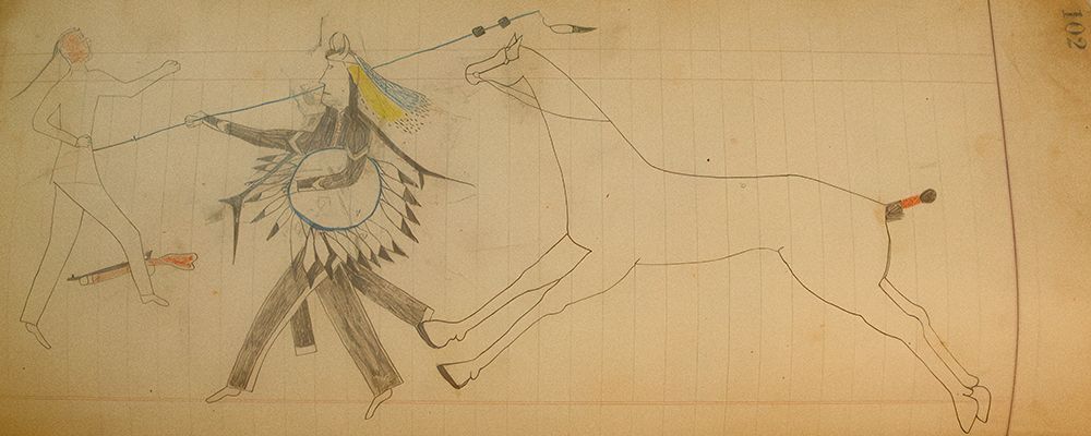 Cheyenne or Arapaho Drawing page 102 art print by Ledger Book Art for $57.95 CAD