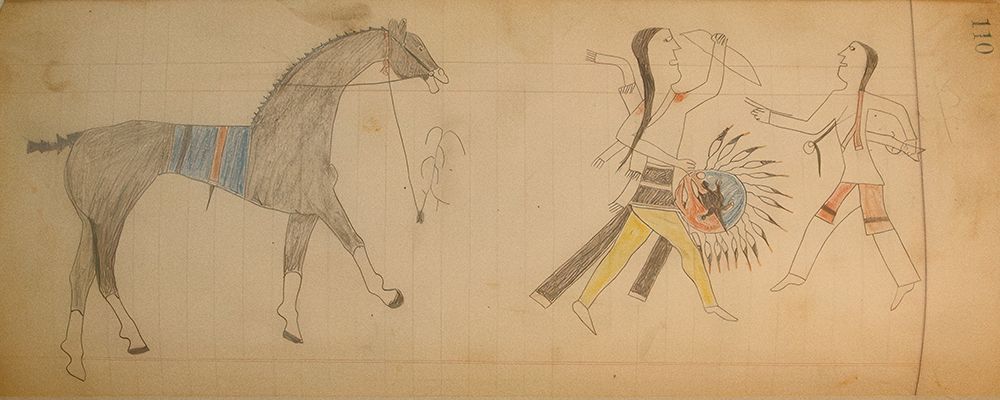 Cheyenne or Arapaho Drawing page 110 art print by Ledger Book Art for $57.95 CAD