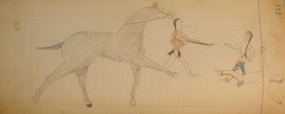 Cheyenne or Arapaho Drawing page 112 art print by Ledger Book Art for $57.95 CAD