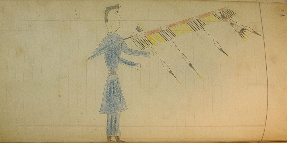 Cheyenne or Arapaho Drawing page 14 art print by Ledger Book Art for $57.95 CAD