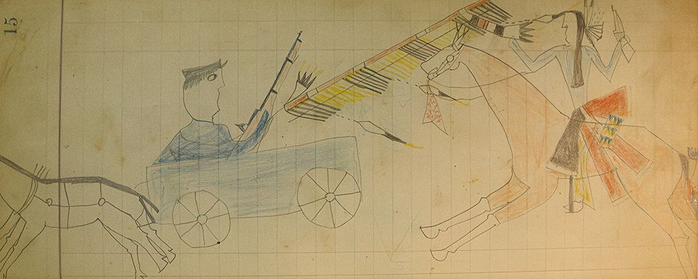 Cheyenne or Arapaho Drawing page 15 art print by Ledger Book Art for $57.95 CAD