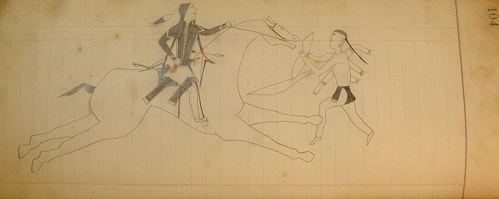 Cheyenne or Arapaho Drawing page 104 art print by Ledger Book Art for $57.95 CAD