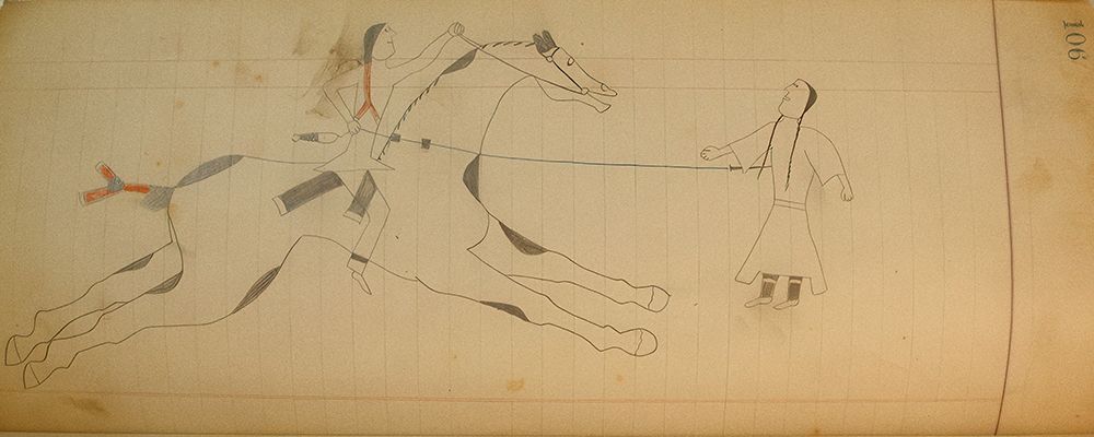 Cheyenne or Arapaho Drawing page 106 art print by Ledger Book Art for $57.95 CAD