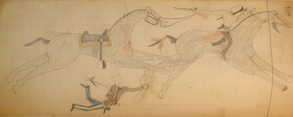 Cheyenne or Arapaho Drawing page 108 art print by Ledger Book Art for $57.95 CAD