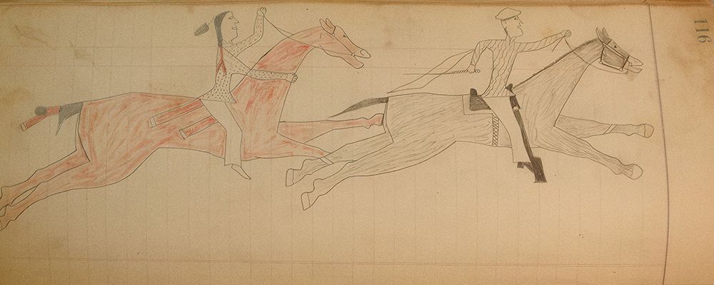 Cheyenne or Arapaho Drawing page 116 art print by Ledger Book Art for $57.95 CAD