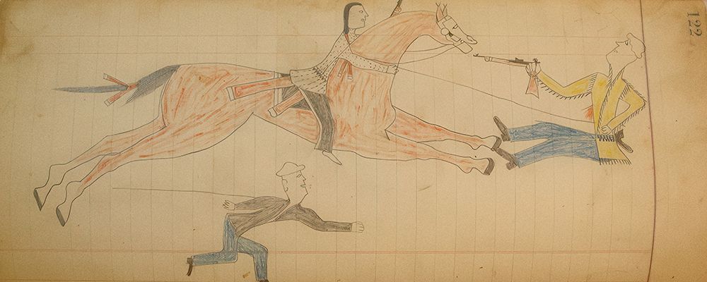 Cheyenne or Arapaho Drawing page 122 art print by Ledger Book Art for $57.95 CAD