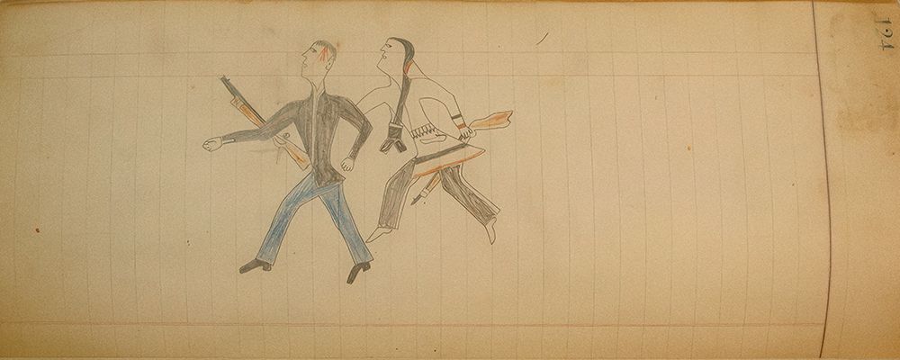 Cheyenne or Arapaho Drawing page 124 art print by Ledger Book Art for $57.95 CAD