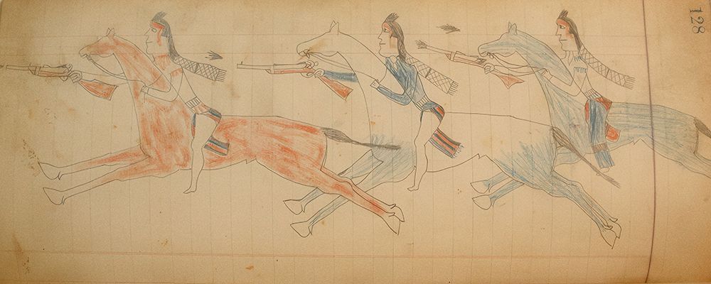 Cheyenne or Arapaho Drawing page 128 art print by Ledger Book Art for $57.95 CAD