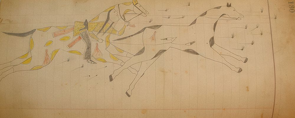 Cheyenne or Arapaho Drawing page 130 art print by Ledger Book Art for $57.95 CAD