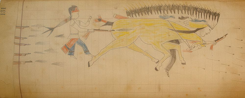 Cheyenne or Arapaho Drawing page 131 art print by Ledger Book Art for $57.95 CAD