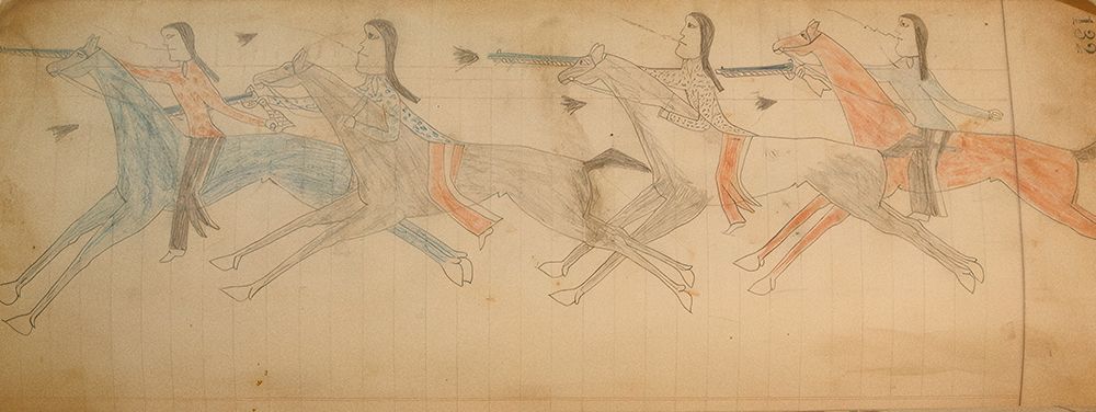 Cheyenne or Arapaho Drawing page 132 art print by Ledger Book Art for $57.95 CAD