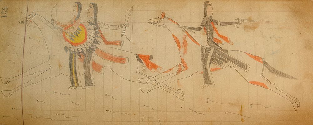 Cheyenne or Arapaho Drawing page 133 art print by Ledger Book Art for $57.95 CAD