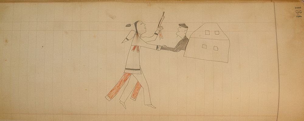 Cheyenne or Arapaho Drawing page 134 art print by Ledger Book Art for $57.95 CAD