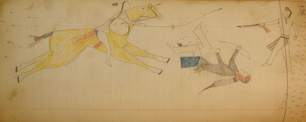 Cheyenne or Arapaho Drawing page 136 art print by Ledger Book Art for $57.95 CAD