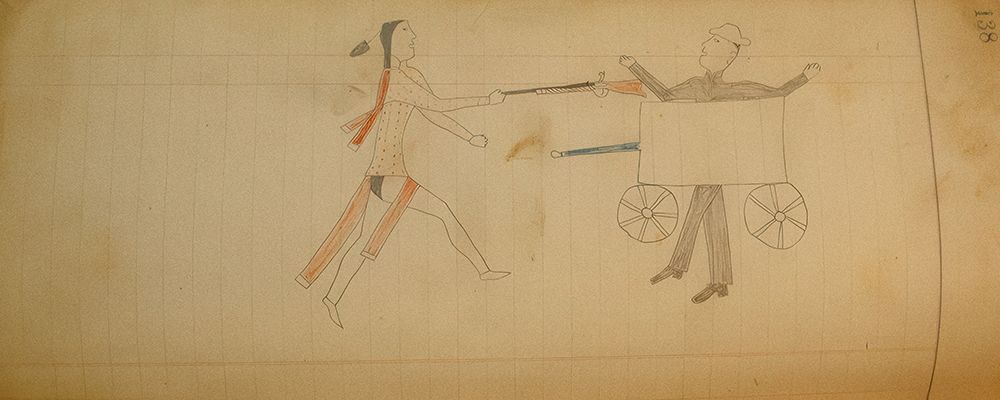 Cheyenne or Arapaho Drawing page 138 art print by Ledger Book Art for $57.95 CAD