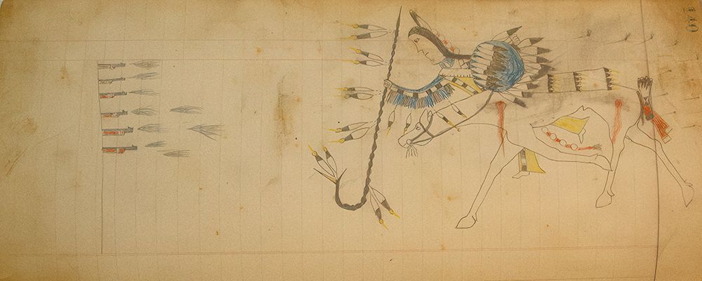 Cheyenne or Arapaho Drawing page 140 art print by Ledger Book Art for $57.95 CAD