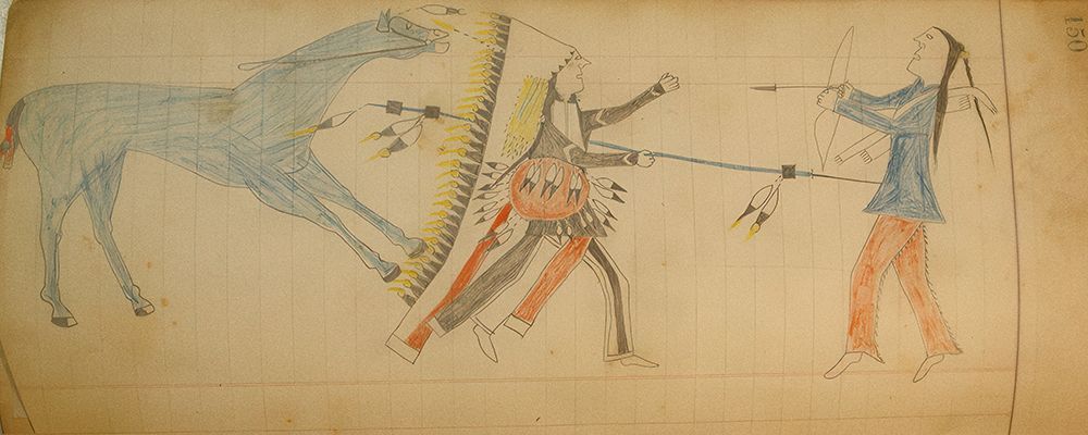 Cheyenne or Arapaho Drawing page 150 art print by Ledger Book Art for $57.95 CAD