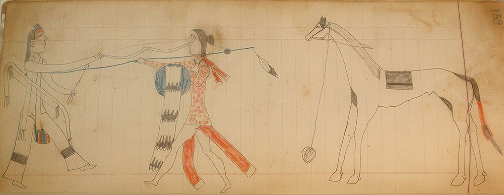 Cheyenne or Arapaho Drawing page 152 art print by Ledger Book Art for $57.95 CAD