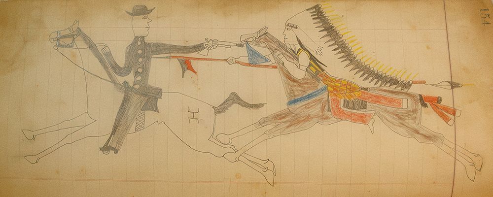 Cheyenne or Arapaho Drawing page 154 art print by Ledger Book Art for $57.95 CAD