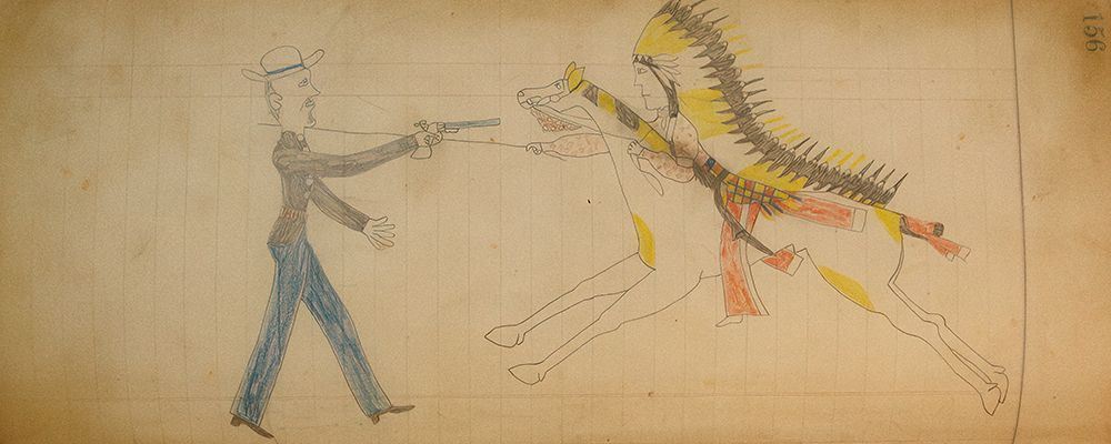 Cheyenne or Arapaho Drawing page 156 art print by Ledger Book Art for $57.95 CAD