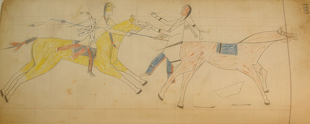 Cheyenne or Arapaho Drawing page 160 art print by Ledger Book Art for $57.95 CAD