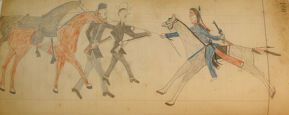 Cheyenne or Arapaho Drawing page 166 art print by Ledger Book Art for $57.95 CAD