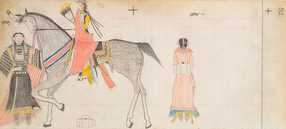 Native American Man and Two Women art print by Henderson Ledger Artist B for $57.95 CAD