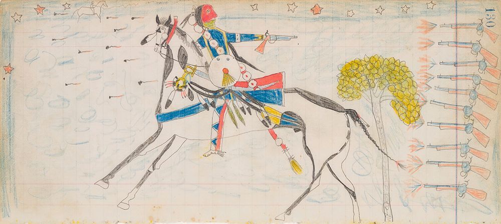 Native American Night Skirmish ca 1882 art print by Henderson Ledger Artist A for $57.95 CAD