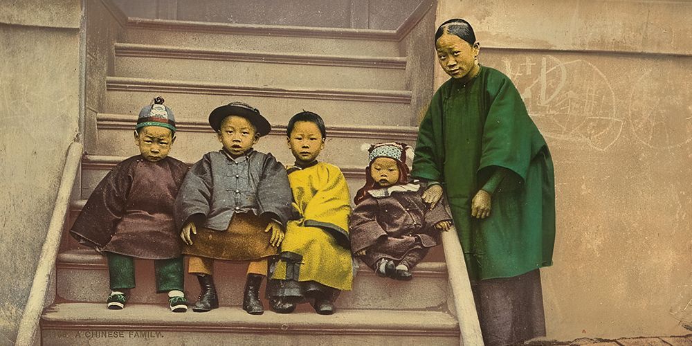 California - a Chinese Family in San Franciscos Chinatown Ca 1898 art print by Vintage Photochrom United States for $57.95 CAD
