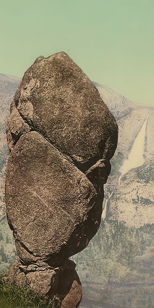 California - Agassiz Rock Union Point and Yosemite Falls Ca 1898 art print by Vintage Photochrom United States for $57.95 CAD