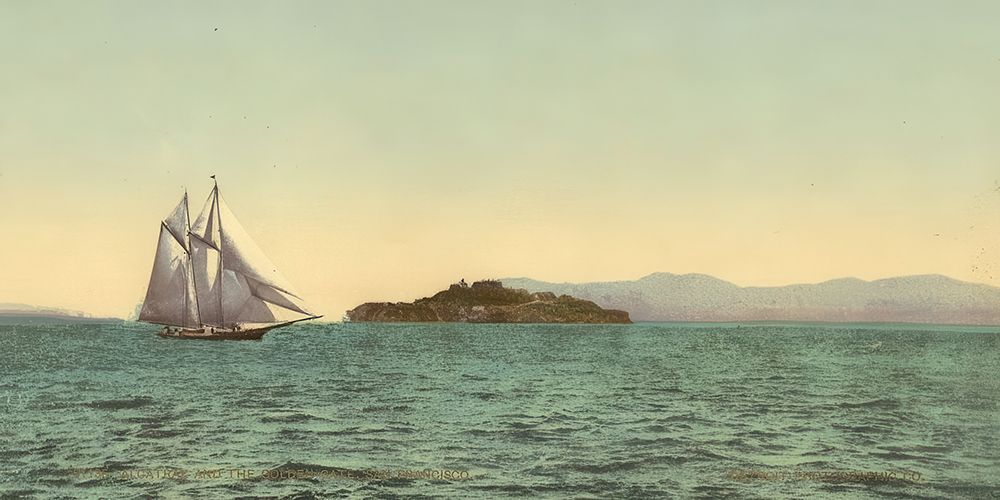 California - Alcatraz and the Golden Gate San Francisco Ca 1898 art print by Vintage Photochrom United States for $57.95 CAD