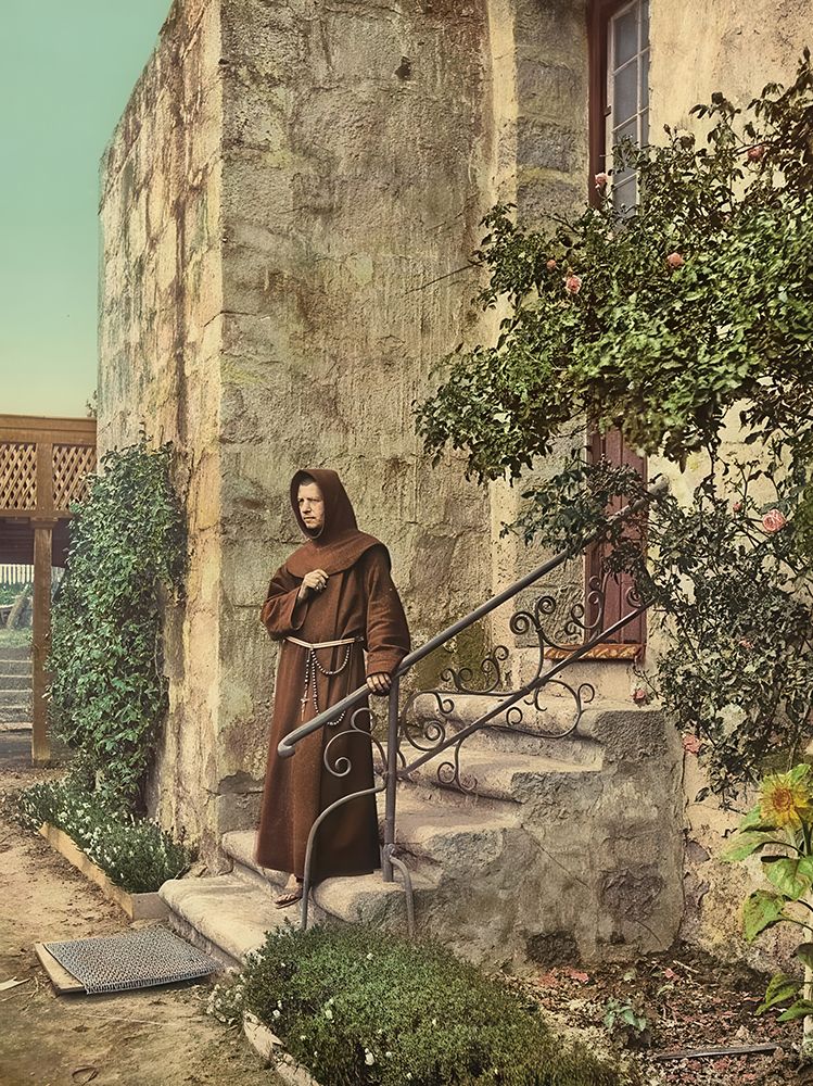 California - Brother Odoricus Mission Santa Barbara Ca 1899 art print by Vintage Photochrom United States for $57.95 CAD