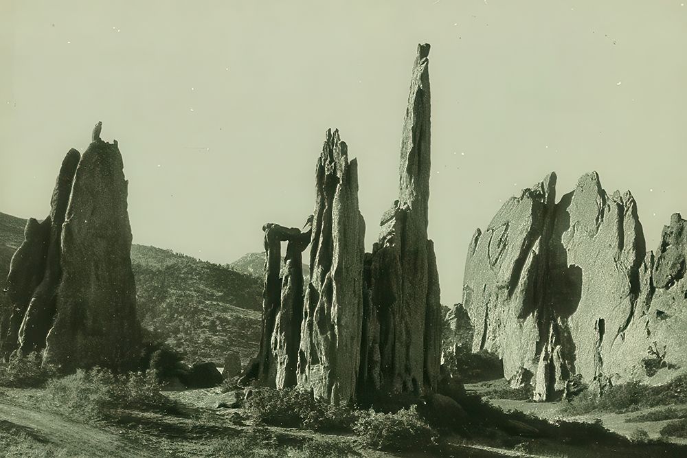 California - Cathedral Spires Ca 1898 art print by Vintage Photochrom United States for $57.95 CAD