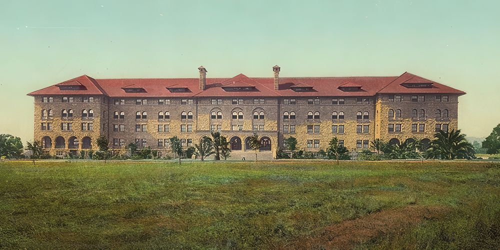 California - Encina Hall Leland Stanford Junior University Ca 1898 art print by Vintage Photochrom United States for $57.95 CAD