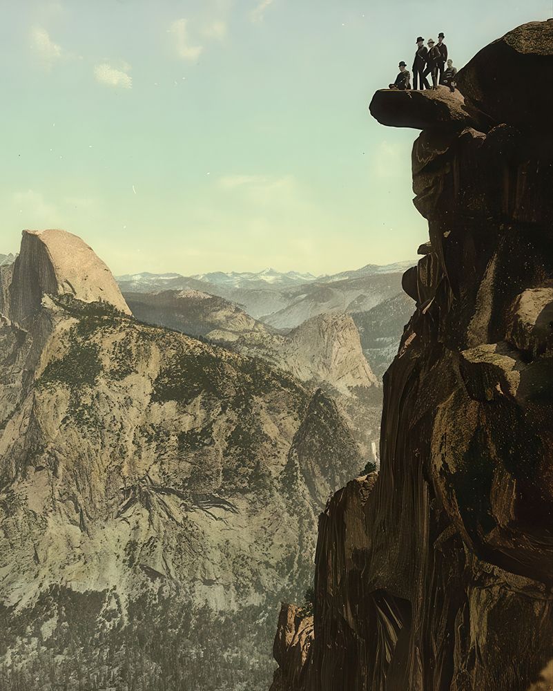 California - Glacier Point and South Dome Yosemite Valley Ca 1898 art print by Vintage Photochrom United States for $57.95 CAD