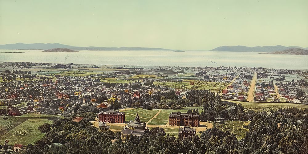 California - Golden Gate from Berkeley Heights Ca 1898 art print by Vintage Photochrom United States for $57.95 CAD