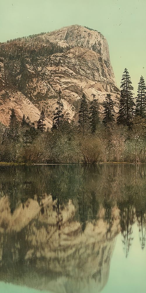 California - Mirror Lake Yosemite Valley Ca 1898 art print by Vintage Photochrom United States for $57.95 CAD