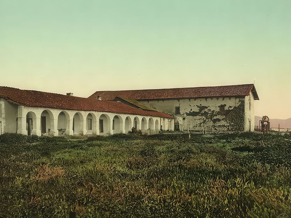 California - Mission San Miguel Ca 1898 art print by Vintage Photochrom United States for $57.95 CAD