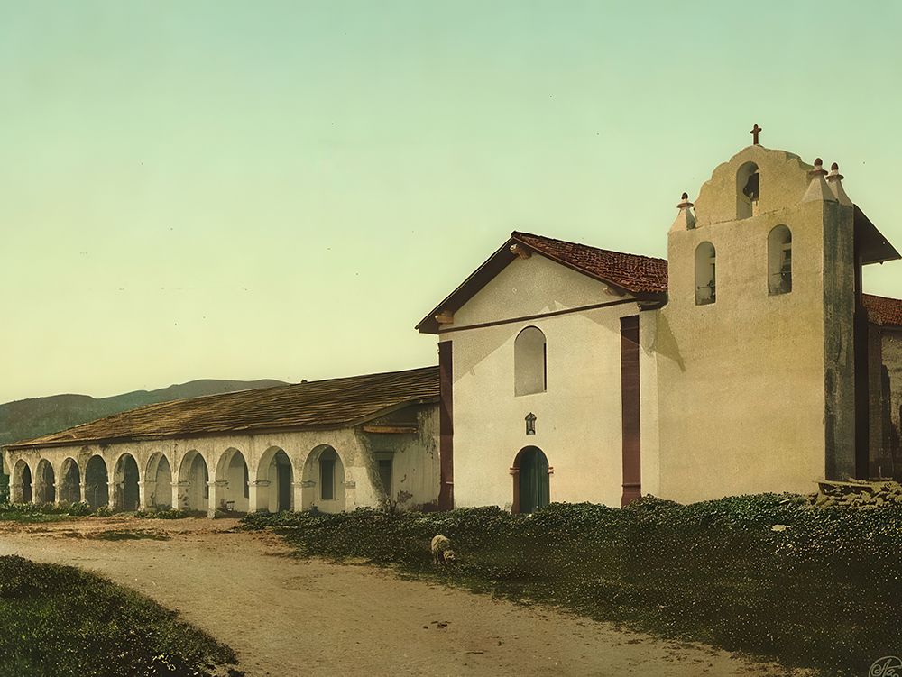 California - Mission Santa Inez Ca 1898 art print by Vintage Photochrom United States for $57.95 CAD