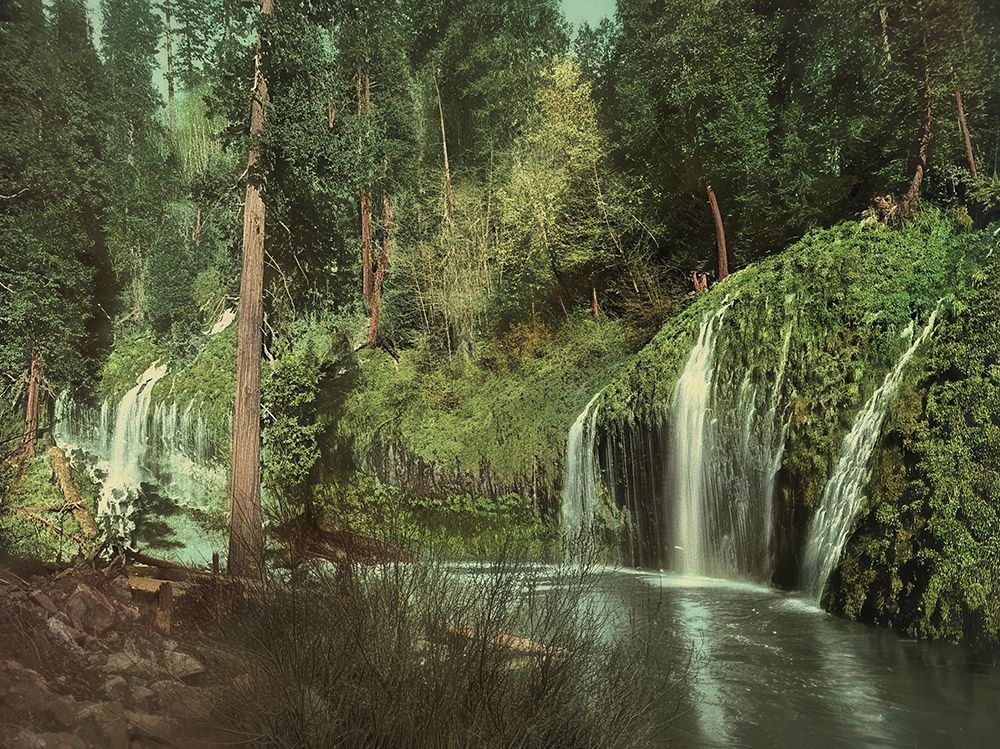 California - Mossbrae Falls Ca 1899 art print by Vintage Photochrom United States for $57.95 CAD