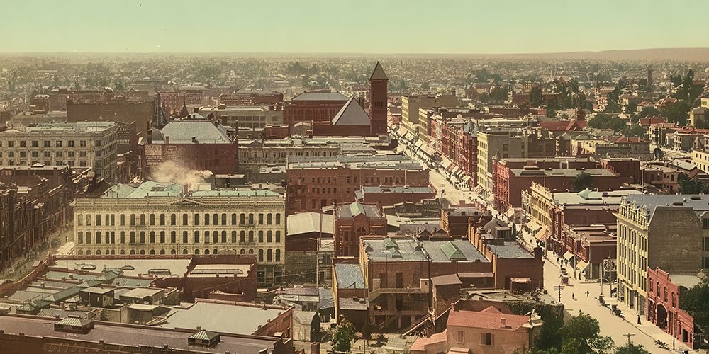 California - Panorama of Los Angeles Ca 1898 art print by Vintage Photochrom United States for $57.95 CAD