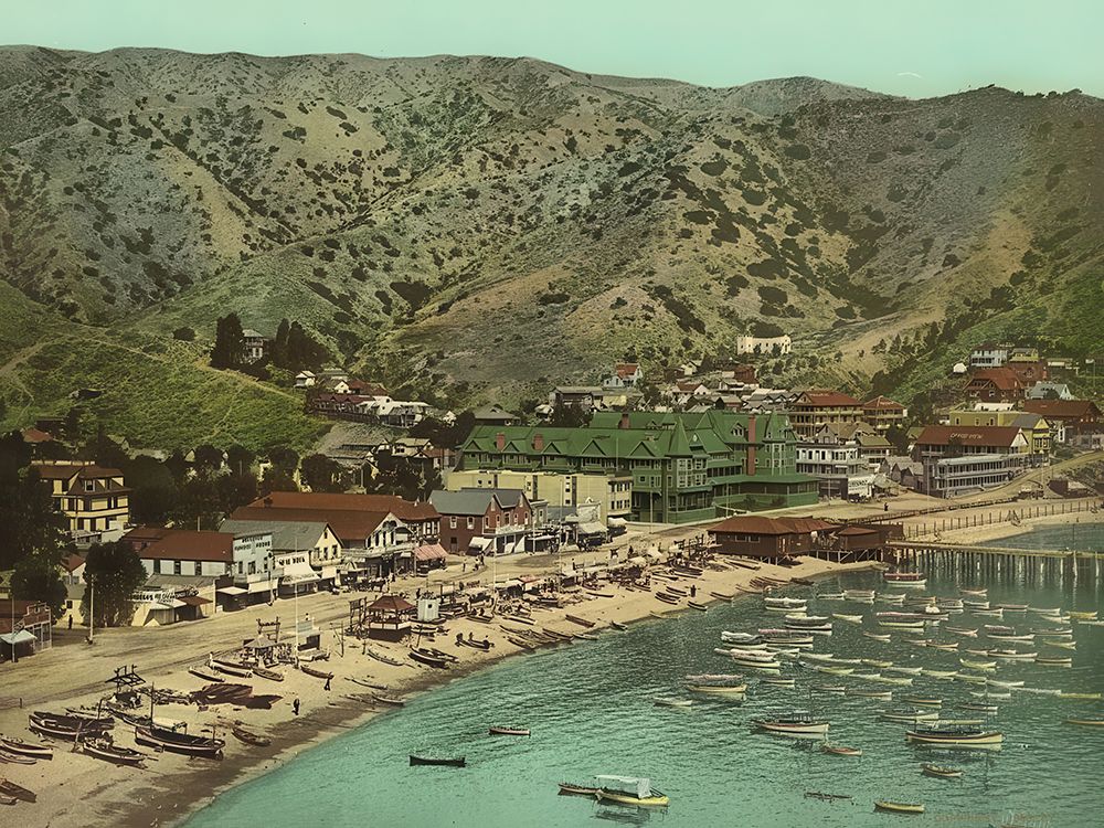 California - the Beach at Avalon Santa Catalina Island Cal Ca 1903 art print by Vintage Photochrom United States for $57.95 CAD